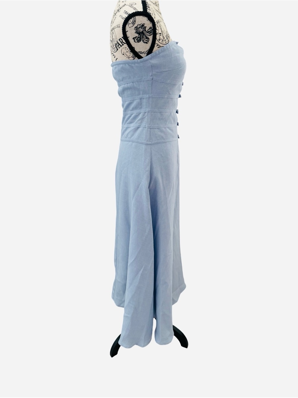 Altar'd State Blue Strapless Bow Detail Midi Dress NWT Size S - Picture 4 of 7